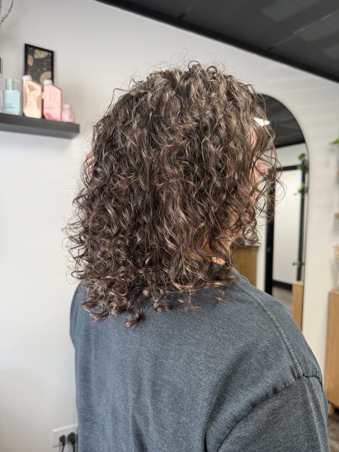 Curly haircut styling